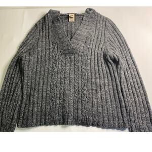 FADED GLORY V Neck Pullover Sweater Womens Plus Size 18W/20W Gray